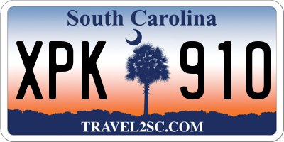 SC license plate XPK910