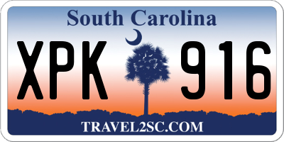 SC license plate XPK916