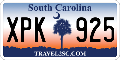 SC license plate XPK925
