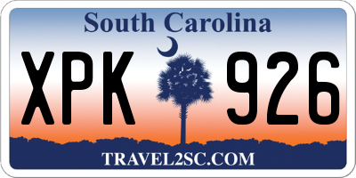 SC license plate XPK926