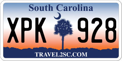 SC license plate XPK928