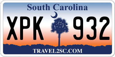SC license plate XPK932