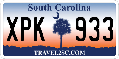 SC license plate XPK933