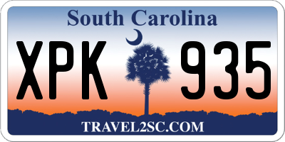 SC license plate XPK935