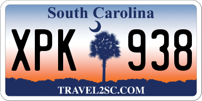 SC license plate XPK938