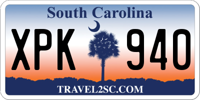 SC license plate XPK940