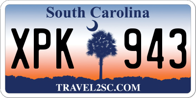 SC license plate XPK943