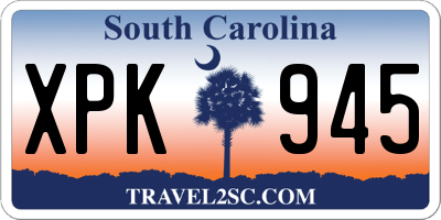 SC license plate XPK945