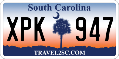 SC license plate XPK947