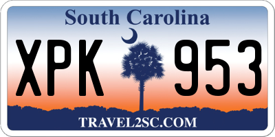 SC license plate XPK953