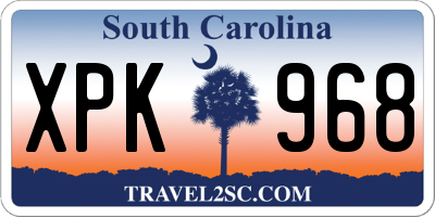 SC license plate XPK968