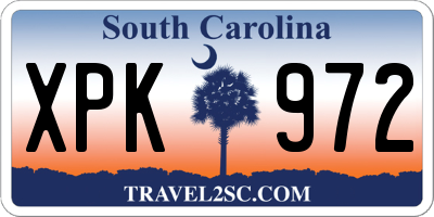 SC license plate XPK972