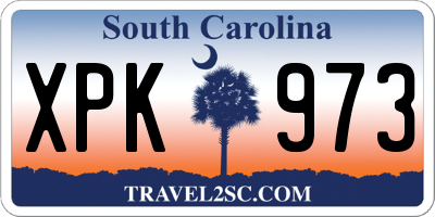 SC license plate XPK973