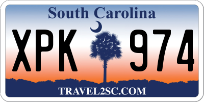 SC license plate XPK974