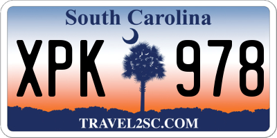 SC license plate XPK978