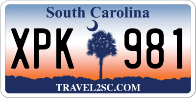 SC license plate XPK981