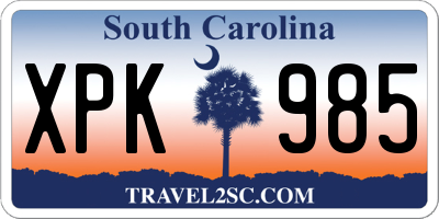 SC license plate XPK985