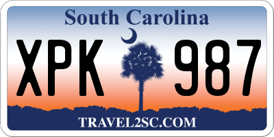 SC license plate XPK987