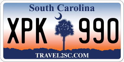 SC license plate XPK990