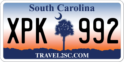 SC license plate XPK992