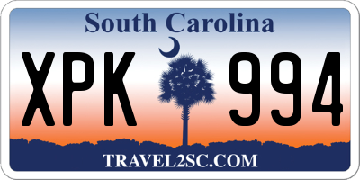SC license plate XPK994