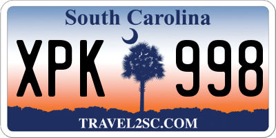 SC license plate XPK998