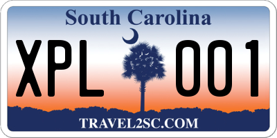 SC license plate XPL001