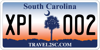 SC license plate XPL002
