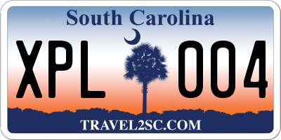 SC license plate XPL004