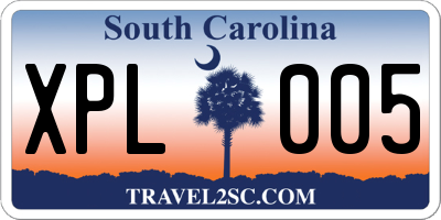 SC license plate XPL005