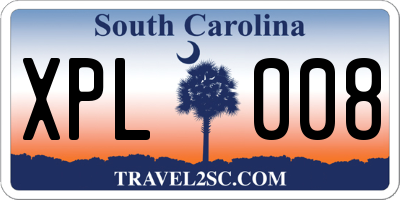 SC license plate XPL008