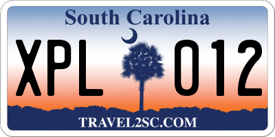 SC license plate XPL012
