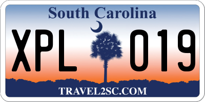 SC license plate XPL019