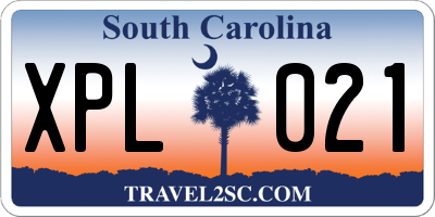 SC license plate XPL021