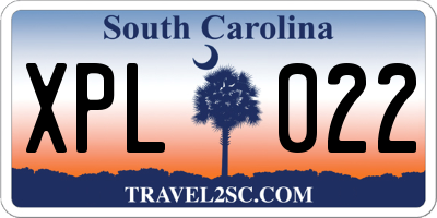 SC license plate XPL022