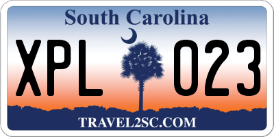 SC license plate XPL023