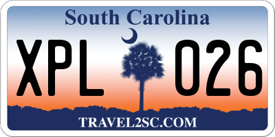 SC license plate XPL026