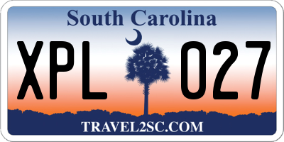 SC license plate XPL027