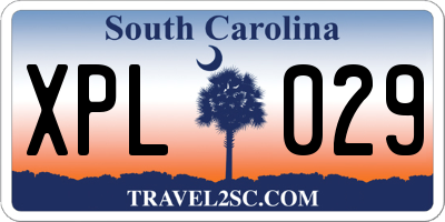 SC license plate XPL029
