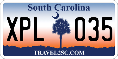 SC license plate XPL035