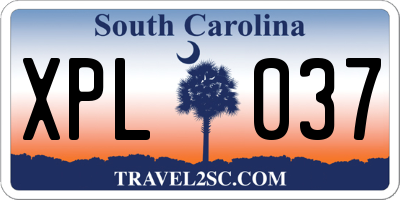 SC license plate XPL037