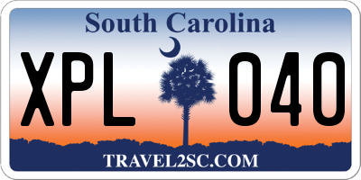 SC license plate XPL040