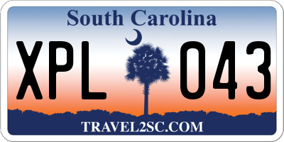 SC license plate XPL043