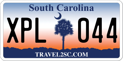 SC license plate XPL044