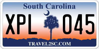 SC license plate XPL045