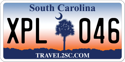 SC license plate XPL046