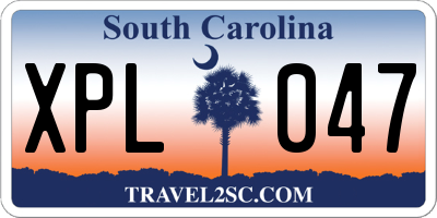 SC license plate XPL047