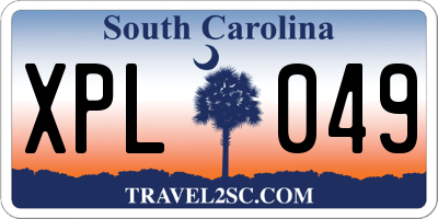 SC license plate XPL049