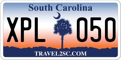 SC license plate XPL050
