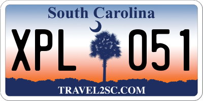 SC license plate XPL051